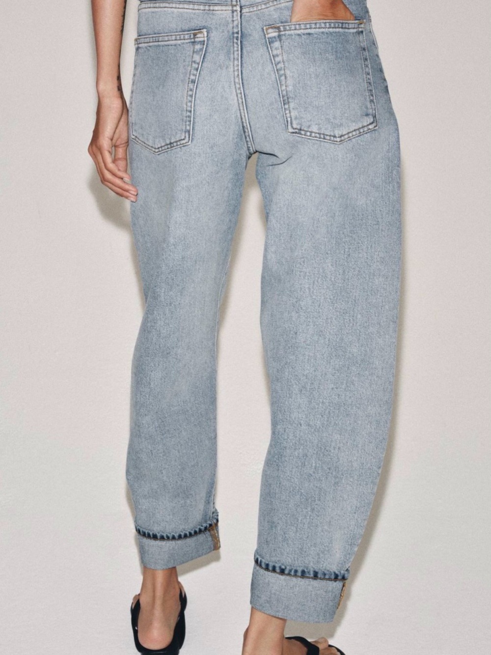 Zara The ZW Cuffed Light Blue Balloon JeansSize 6 - Picture 4 of 16